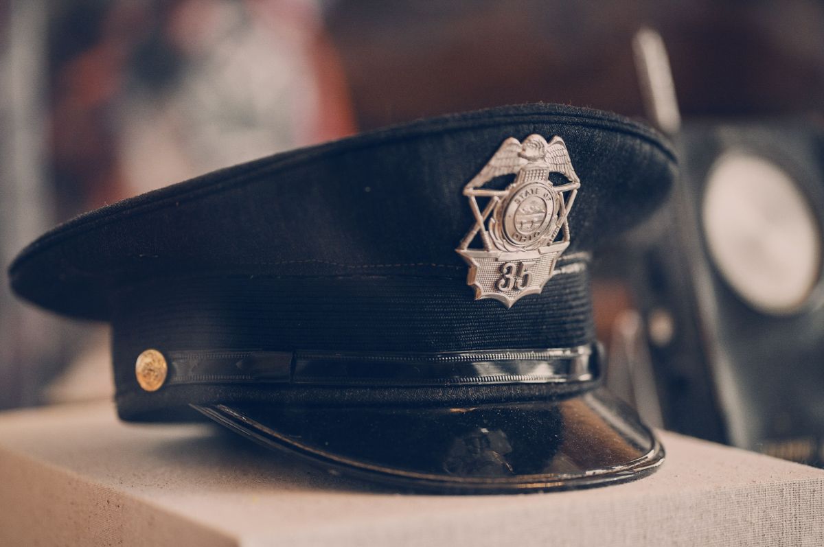 Warden's hat resting on a table