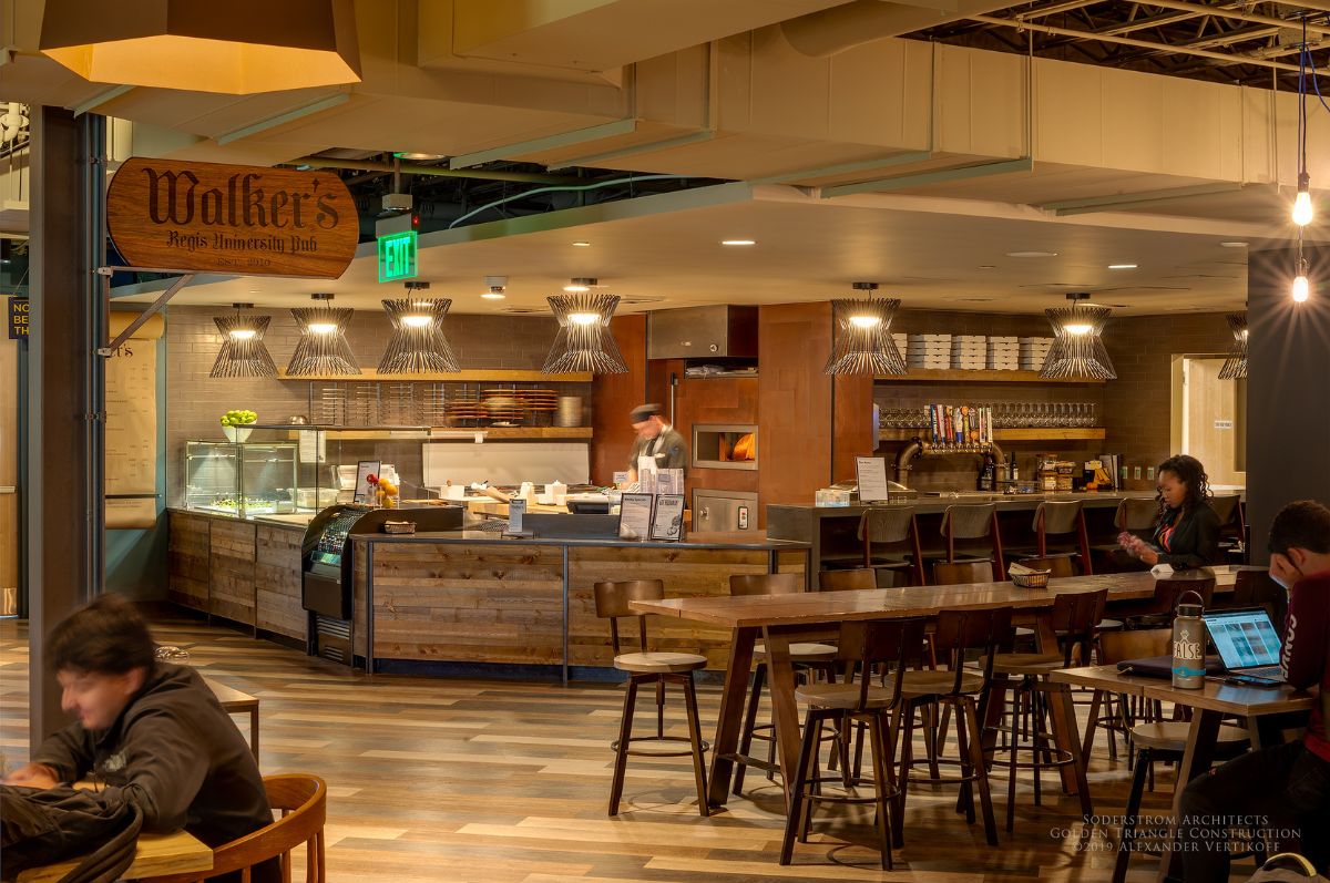 Walker's Pub dining area with people eating