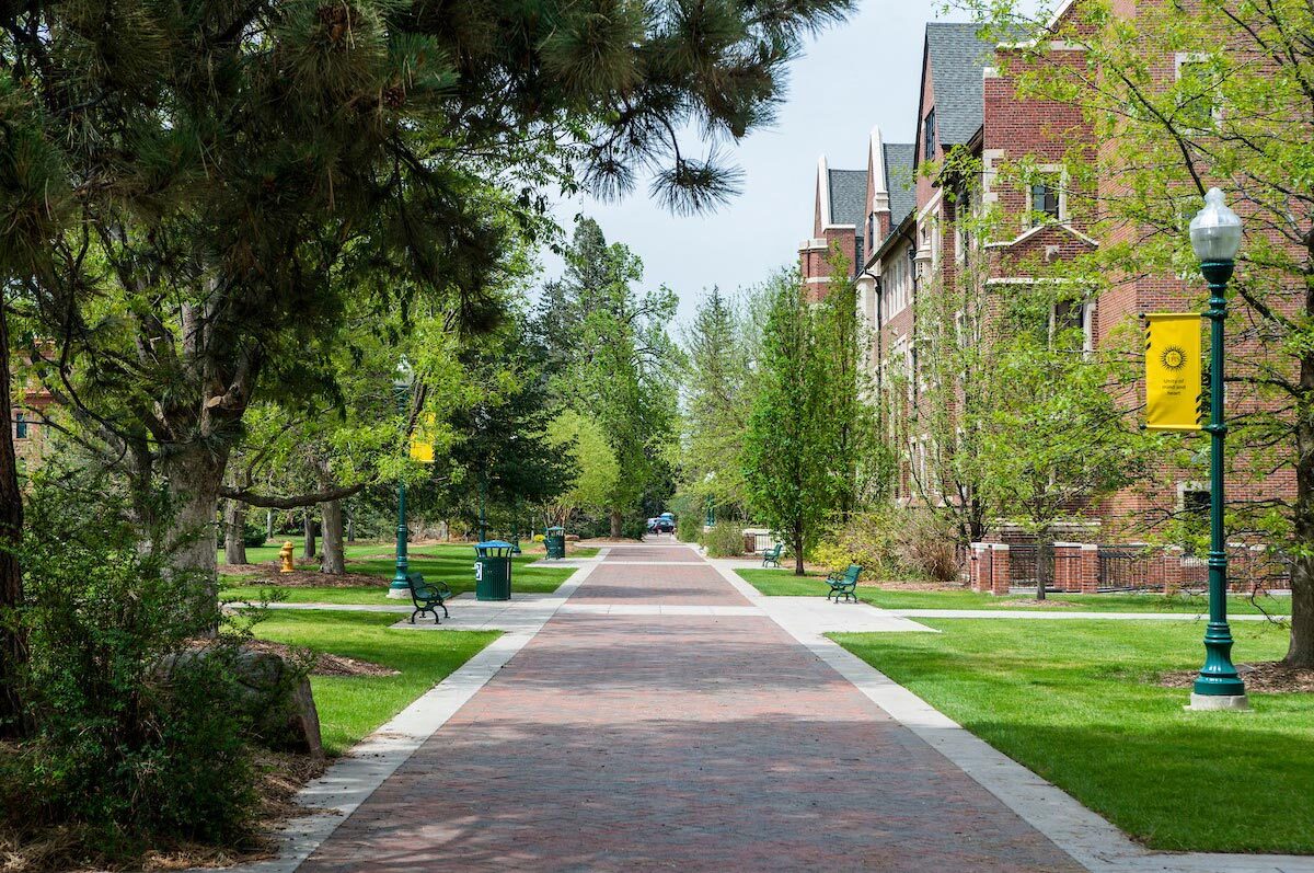 Walkway on Regis University's Northwest Denver Campus