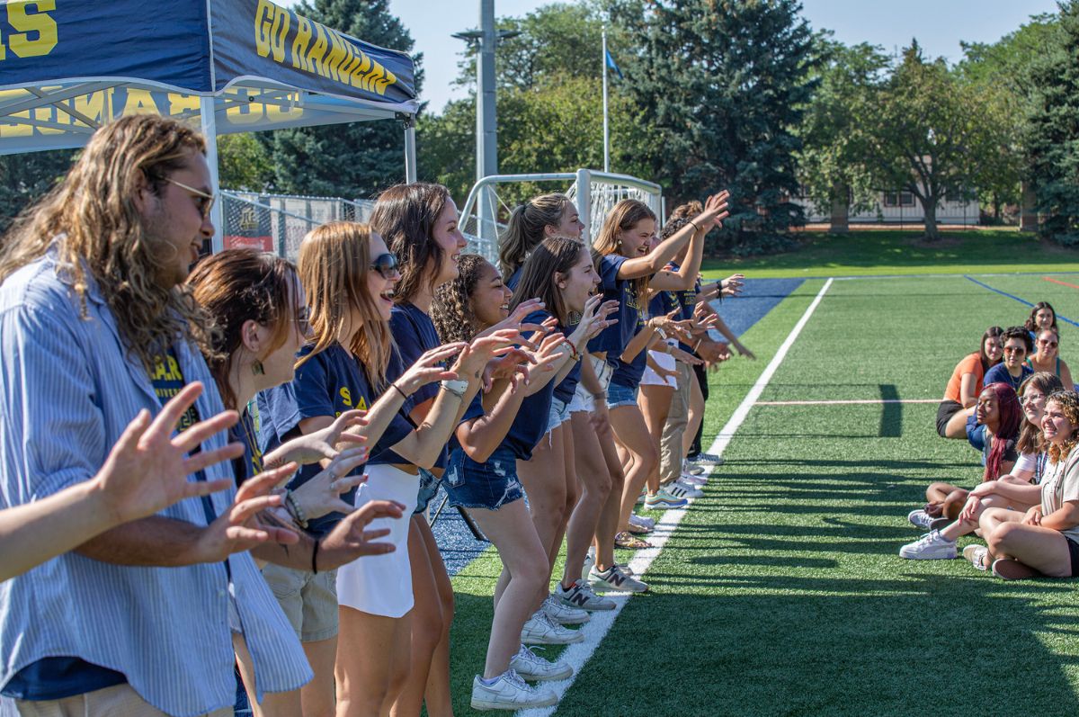 students perform at orientation