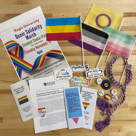 Pride Month ephemera from the Regis University LGBTQIA+ Queer Experience Archive