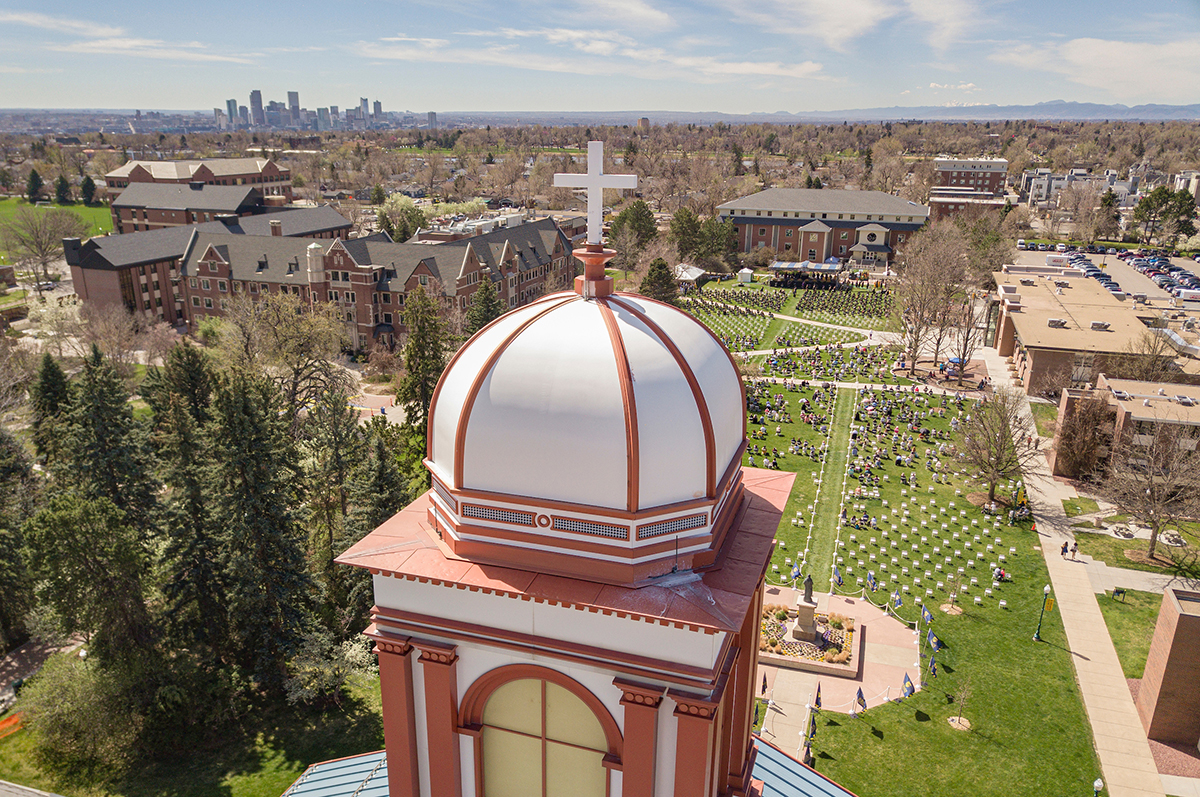 Regis University's Northwest Denver Campus decorated for commencement ceremonies