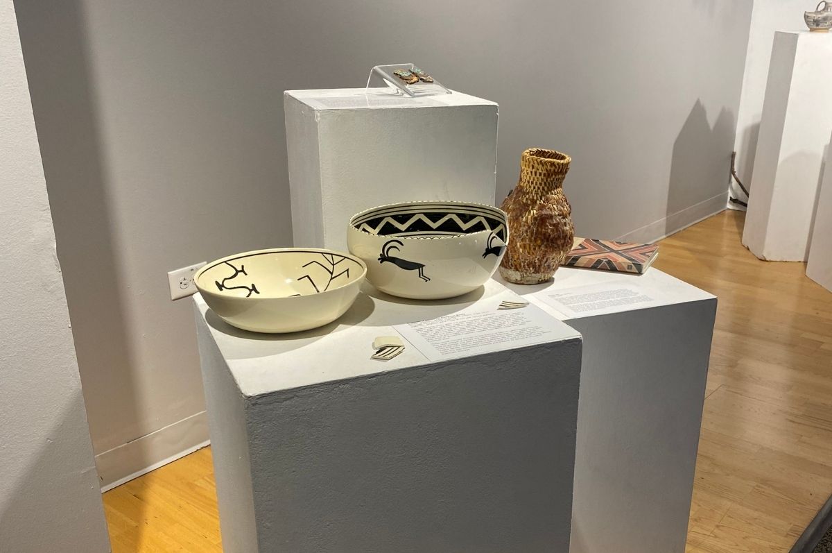 Indigenous pots on display in an exhibition