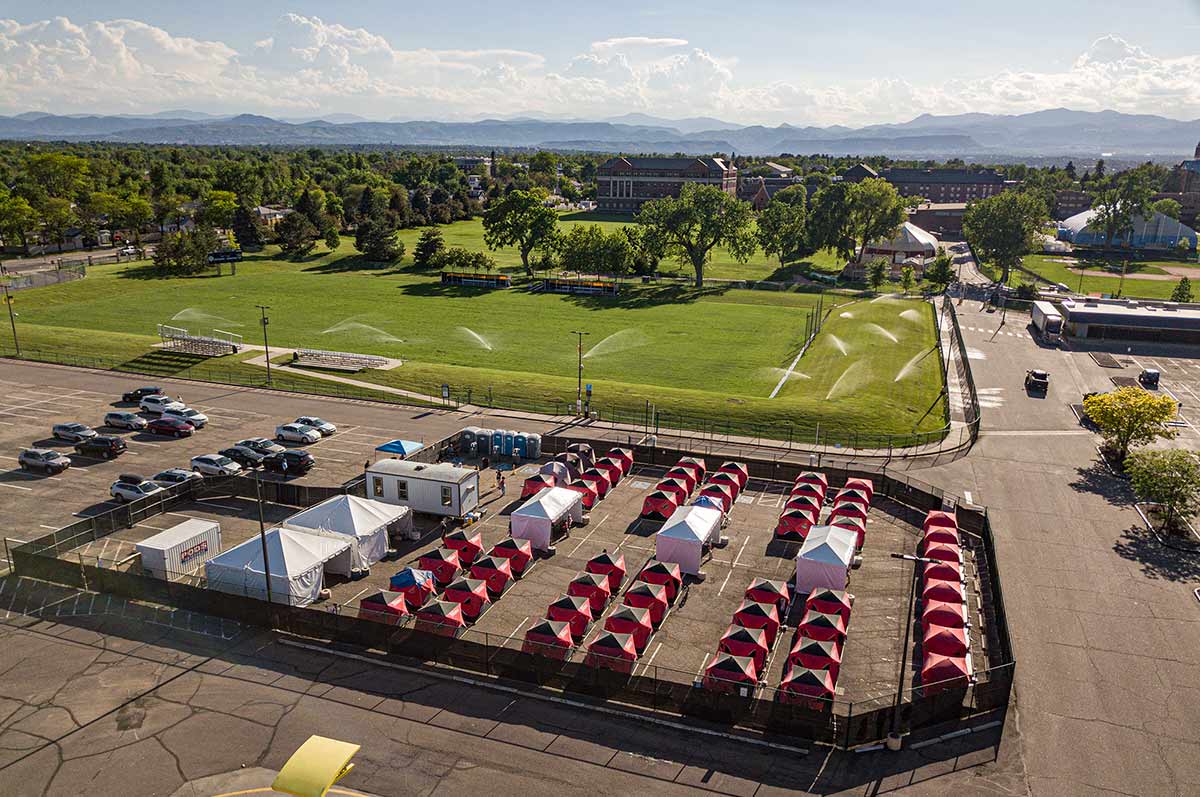 aerial view of safe outdoor space at regis university