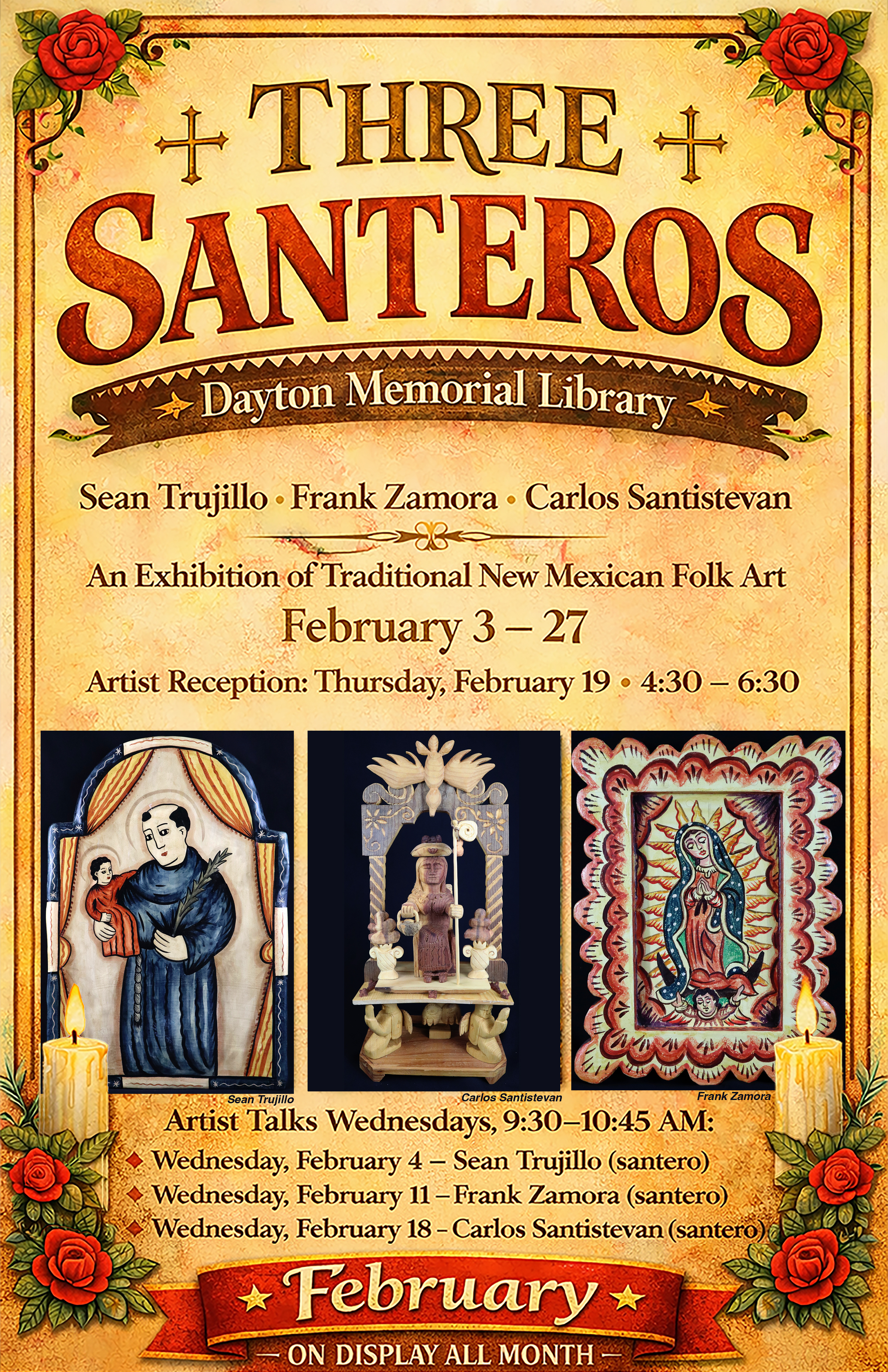 Three Santeros information poster