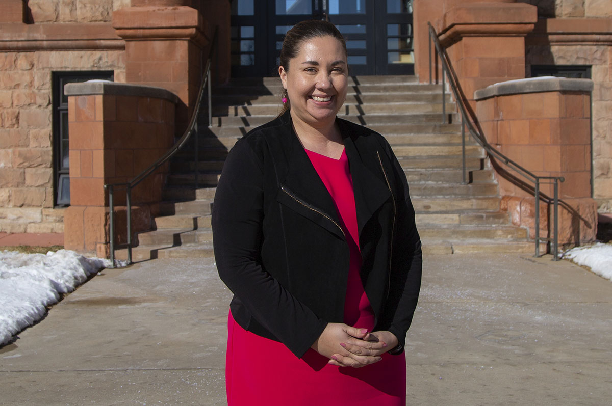 Yadira Caraveo poses for a photo on the Regis campus
